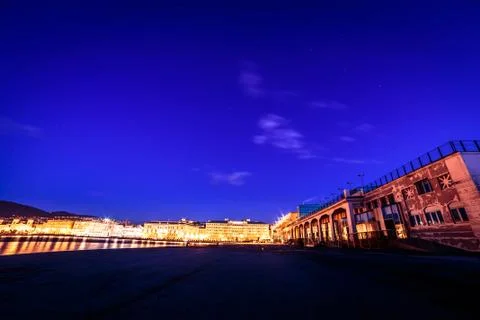 The lights of the city of Trieste Stock Photos