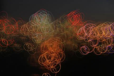 Lights, color & circles in the night Stock Photos