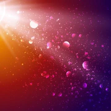 Lights in cosmos background bokeh effect Stock Illustration