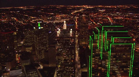 Lights Dallas Skyline Stock Footage 38609733