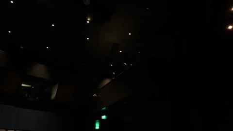 Lights In Dark Empty Theatre Turn On Directly At Camera Wide Angle Stock-Footage 315224647