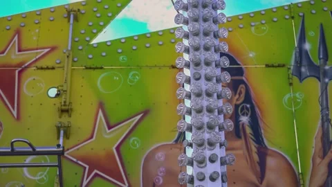 Lights detail at the funfair Stock Footage 164099807