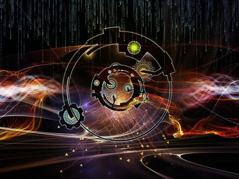 Lights of Digital Processing Stock Illustration