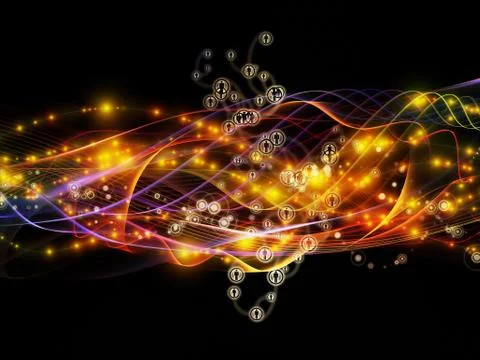 Lights of Dynamic Network 스톡 일러스트