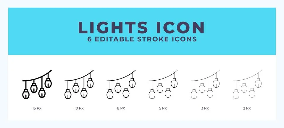 Lights editable line icon. Vector illustration with different stroke. イラスト素材