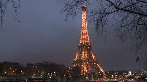 Lights of evening in Paris. Stock Footage 25814071