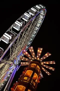 Lights of the fairground in Paris Stock Photos