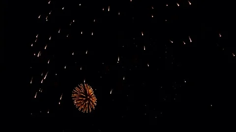 Lights of fireworks in the night sky Stock-Footage 77249740
