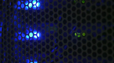 Lights flashing in 19 inch server rack Stock Footage 36621706