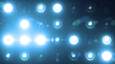 Lights Flashing Spotlight Wall VJ Light Bulb Loop Blue Stock Footage