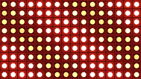 Lights flashing wall bulbs pattern static diagonal red stage vj loop Stock Footage 93672217