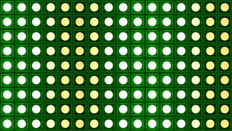 Lights flashing wall bulbs pattern static vertical green stage vj loop Stock Footage 93674146