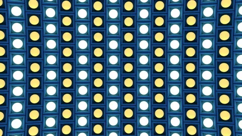 Lights flashing wall bulbs pattern rotation down blue stage vj loop Stock Footage 93962635