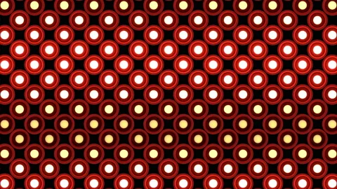 Lights flashing wall bulbs round pattern static flash up stage red vj loop Stock Footage 93676132