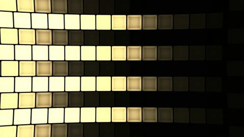 Lights flashing wall cubes bulbs pattern rotation stage vj loop Video stock 93956378