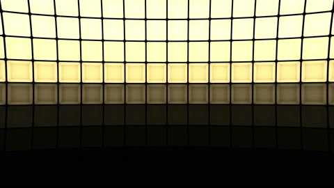 Lights flashing wall cubes bulbs pattern static horizontal stage vj loop Stock Footage 93956557