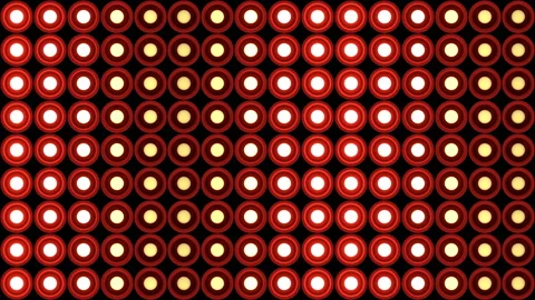 Lights flashing wall round bulbs pattern static vertical red stage vj loop Stock Footage 93675690