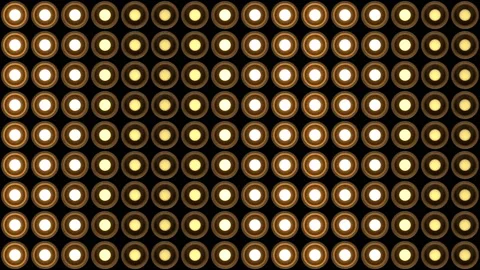 Lights flashing wall round bulbs pattern static vertical wood stage vj loop Stock Footage 93676473