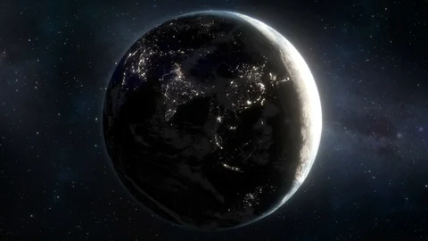 Lights Flicker Out Across Planet Earth - Asia Vídeos de archivo 112329847