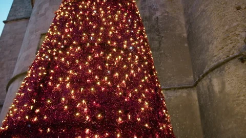 Lights Flickering On The Town Christmas Tree Stock Footage 289903344