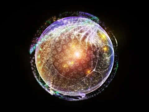 Lights of Fractal Sphere Stock Illustration