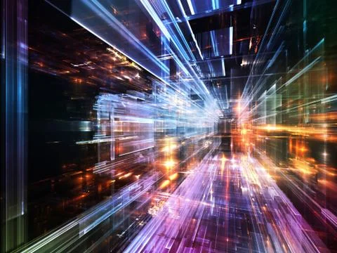 Lights of Future City Stock Illustration