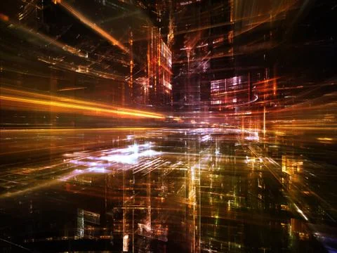 Lights of Future City Stock Illustration