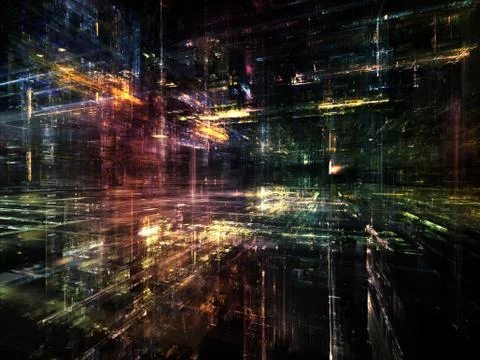 Lights of Future Metropolis Stock Illustration