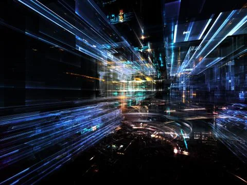 Lights of Future Metropolis Stock Illustration