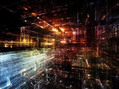 Lights of Future Metropolis Stock Illustration
