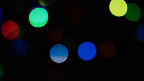 Lights garlands, abstract background. Bokeh effect. Christmas tree lights Stock Footage 102452540