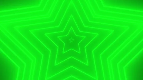 Lights with Glowing Star Shape on Black Background, neon stars. Digital 3d .. Stock Footage 310578234