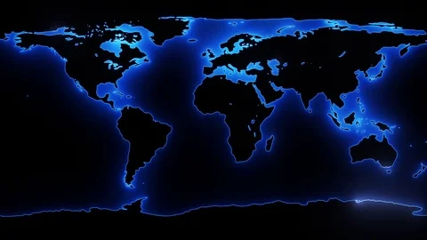 Lights Go Around World Map. Stock Footage 70730725