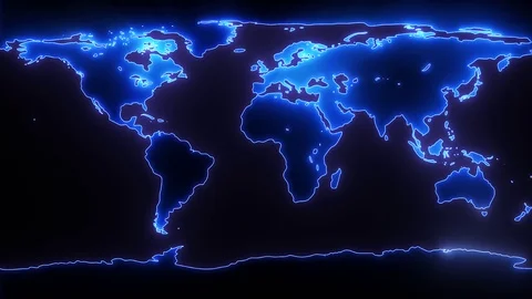 Lights Go Around World Map. 動画素材 70730769