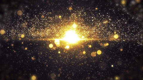 Lights gold bokeh background. Elegant golden abstract. Disco background with  Vídeo Stock 82447661