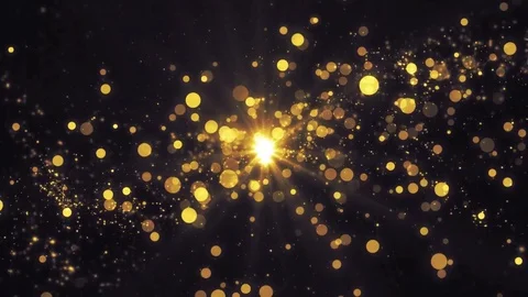 Lights gold bokeh background. Elegant golden abstract. Disco background with  Video stock 82448057
