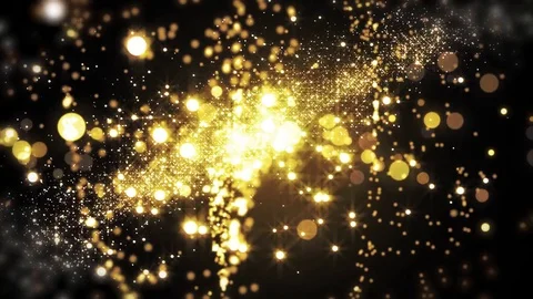 Lights gold bokeh background. Elegant golden abstract. Disco background with  Video stock 82471412