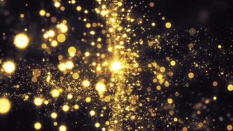 Lights gold bokeh background. Elegant golden abstract. Disco background with  Vidéo 82483900