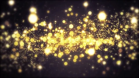Lights gold bokeh background. Elegant golden abstract. Disco background with  Vidéo 82486091