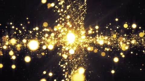 Lights gold bokeh background. Elegant golden abstract. Disco background with  Stock Footage 82517056