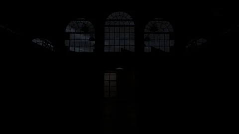 Lights gradually turning on in the loft hall. Stock Footage 84505732