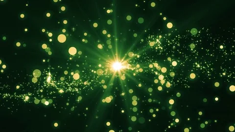 Lights green bokeh background. Elegant gold abstract. Disco background with c Vidéo 82443741