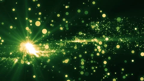 Lights green bokeh background. Elegant gold abstract. Disco background with c Vídeo Stock 82446358