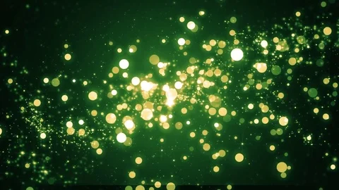 Lights green bokeh background. Elegant gold abstract. Disco background with c Video stock 82447186