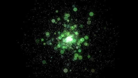 Lights green bokeh background. Elegant gold abstract. Disco background  Video stock 82448306