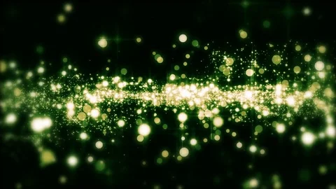 Lights green bokeh background. Elegant gold abstract. Disco background with c Stock Footage 82459624