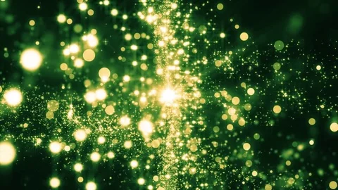 Lights green bokeh background. Elegant gold abstract. Disco background with c Video stock 82501576