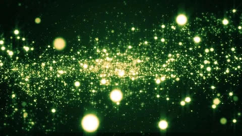 Lights green bokeh background. Elegant gold abstract. Disco background with c Stockbeeldmateriaal 82519542