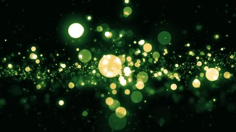 Lights green bokeh background. Elegant gold abstract. Disco background with c Vidéo 82551955