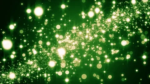Lights green bokeh background. Elegant gold abstract. Disco background with c Stock Footage 82577349
